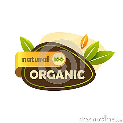 Vector bio sign or eco tag, organic sticker Vector Illustration