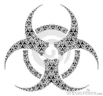 Biohazard Icon Recursive Composition Vector Illustration