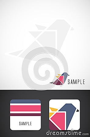 Vector bird icon and business card templates Vector Illustration