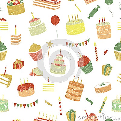 Vector birthday seamless pattern Vector Illustration