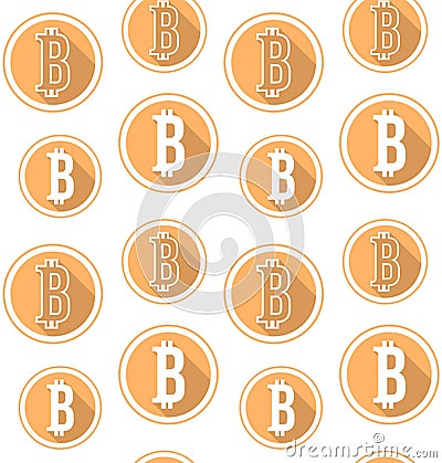 Vector bitcoin seamless pattern Vector Illustration