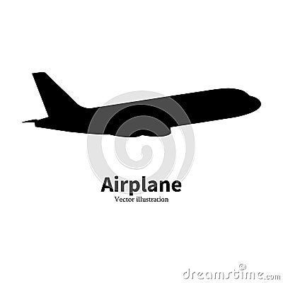 Vector black airplane silhouette air travel Vector Illustration