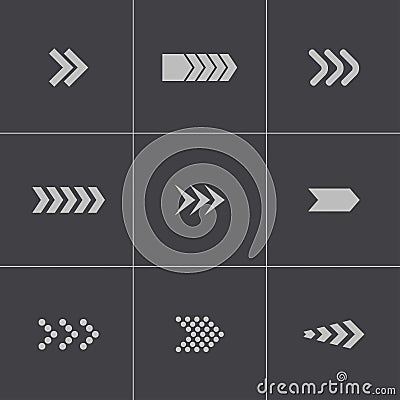 Vector black arrows icons set Vector Illustration