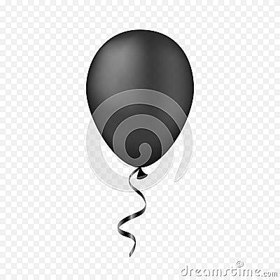 Vector black balloon on a transparent background. Vector Illustration