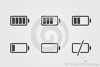 Vector black battery icon Vector Illustration