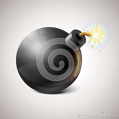 Vector Black Bomb Illustration Vector Illustration