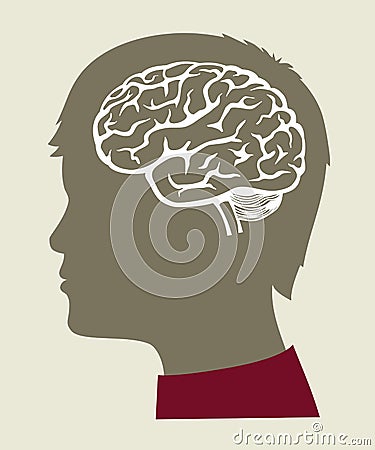 Vector black Brain icon Vector Illustration