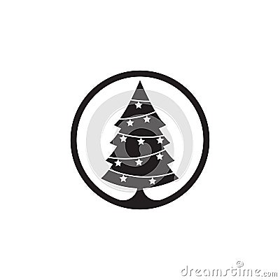 Vector black christmas tree Vector Illustration