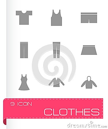 Vector black clothes eyes icons set Vector Illustration