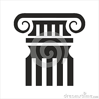 Ancient columns vector icon. Vector black column icons on white background Stock Photo