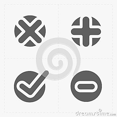 Vector black confirm icons set Vector Illustration