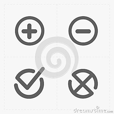 Vector black confirm icons set Vector Illustration