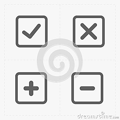 Vector black confirm icons set Vector Illustration