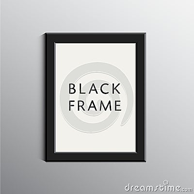 Vector black 3d frame for A4 Vector Illustration