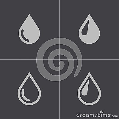 Vector black drop icons set Stock Photo