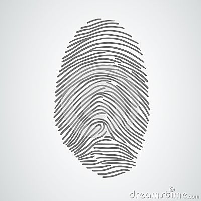 Vector black fingerprint on white background Vector Illustration