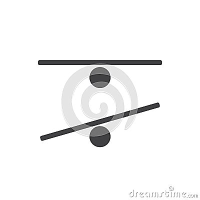 Vector black flat silhouette icon logo of balance board Vector Illustration