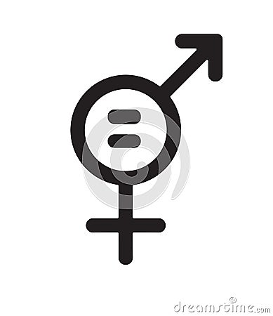 Vector black flat woman gender equality symbol Vector Illustration