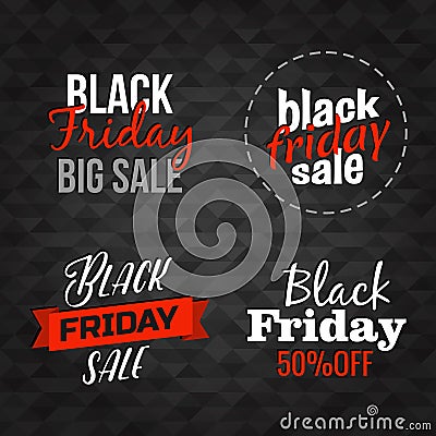 Vector Black Friday lettering signs collection Vector Illustration