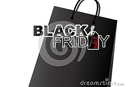 Vector black friday sale design of shopping bag Vector Illustration
