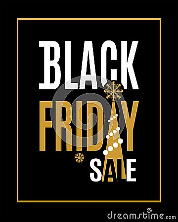 Vector Black Friday sale inscription Cartoon Illustration