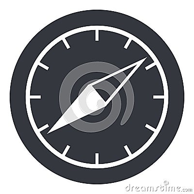 Vector Single Black Silhouette Geographic Compass Icon Vector Illustration