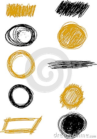 Vector black and gold scribble logo templates Vector Illustration