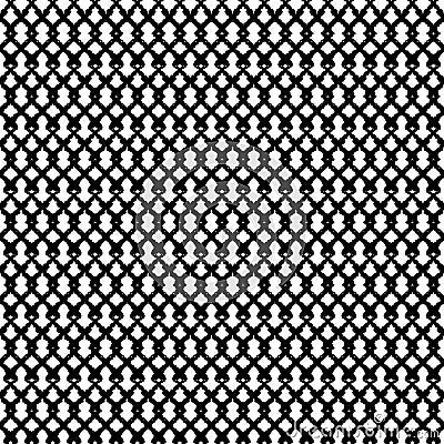 Vector black grid net loops white seamless pattern Vector Illustration