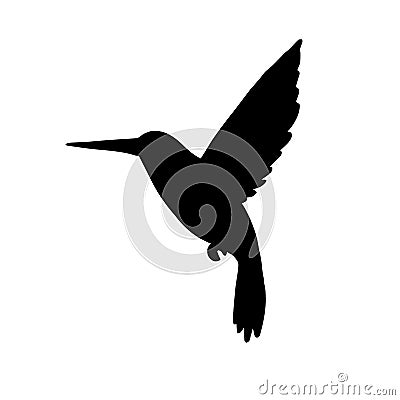 Vector black hummingbird silhouette Stock Photo