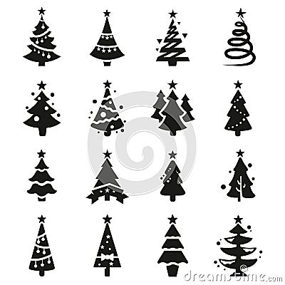 christmas tree icons Vector Illustration