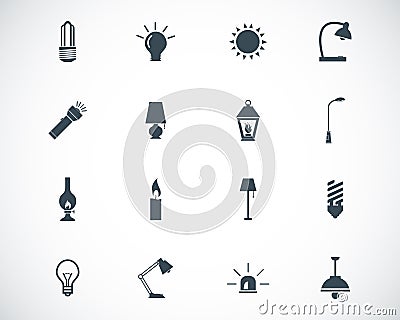 Vector black light icons Stock Photo