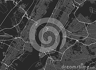 Vector black map of New york Vector Illustration