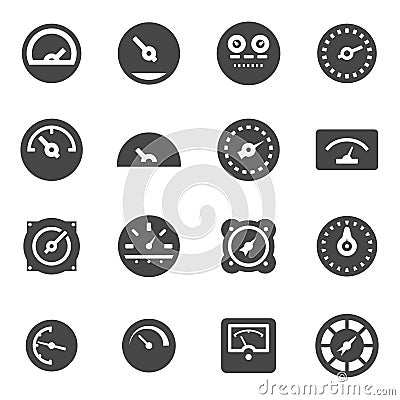 Vector black meter icons set Stock Photo