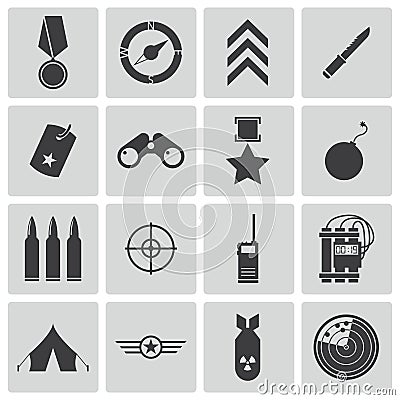 Vector black military icons Stock Photo