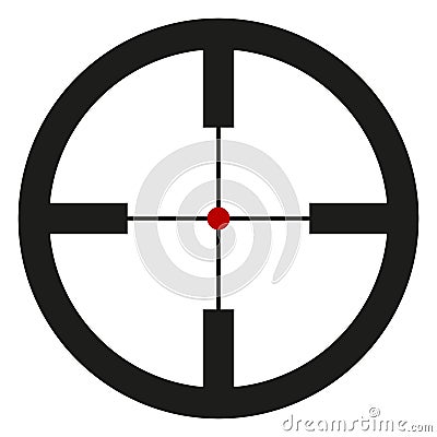 Vector Black Optical Sight with Red Point Vector Illustration