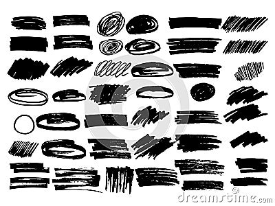 Vector black paint, ink brush stroke, brush, line or texture, h Vector Illustration