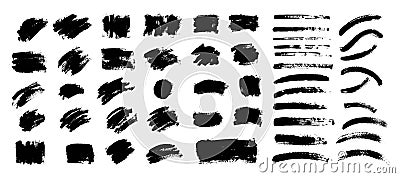 Vector black paint, ink brush stroke, brush. Scribble texture. Vector Illustration