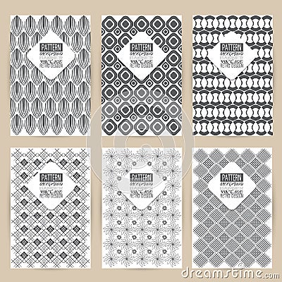 Vector black pattern set of Vintage background banner Vector Illustration