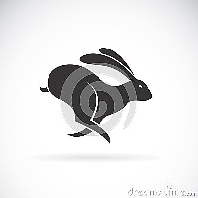 Vector of black rabbit is running on white background. Animal. Vector Illustration