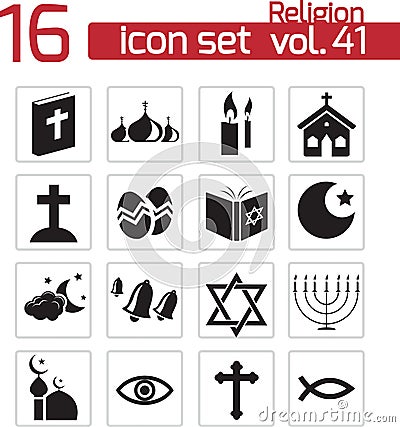 Vector black religion icons Stock Photo