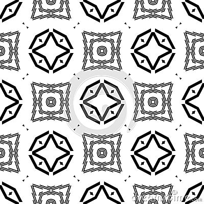 Vector Black Repeated Design On White Background Rectangles Diamond Shapes Repeated Vector Illustrations. Vector Illustration