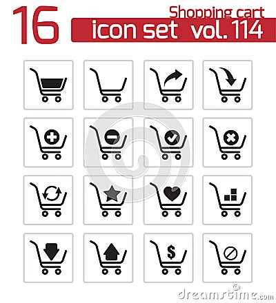 Vector black shopping cart icons Stock Photo