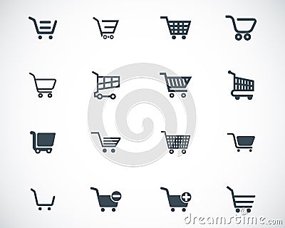 Vector black shopping cart icons Stock Photo