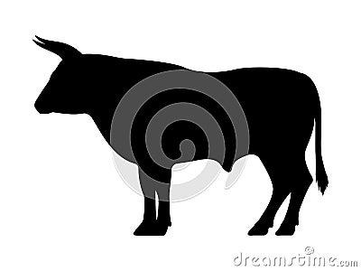 Vector black silhouette of a bull Vector Illustration