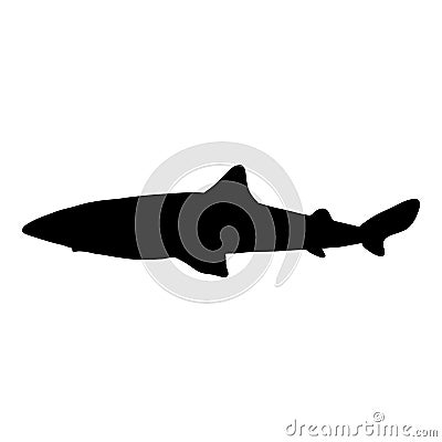 Vector Black Silhouette of Spiny Dogfish. Squalus Acanthias Vector Illustration