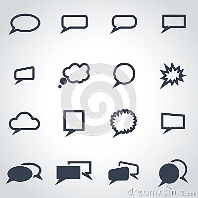 Vector black speach bubbles icon set Stock Photo