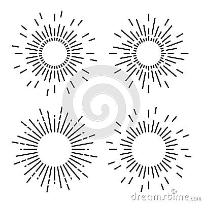 vector black starburst rays Vector Illustration