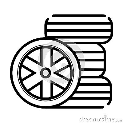 Vector black tires icon Vector Illustration