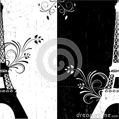 Vector black-white background Cartoon Illustration