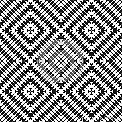 Vector black and white geometric seamless pattern. Optical art background Vector Illustration